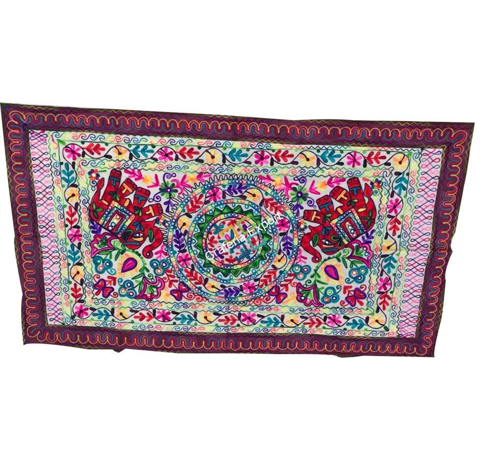 Jaipuri printed handemade embroidery table runner for homedecor -Green - Image 7