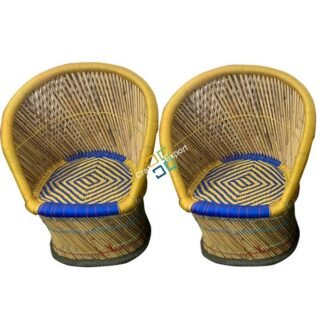 Classic Mudda Bamboo Chair (Set of 2) in Multi Color Extra Large Size | Indoor Outdoor Furniture
