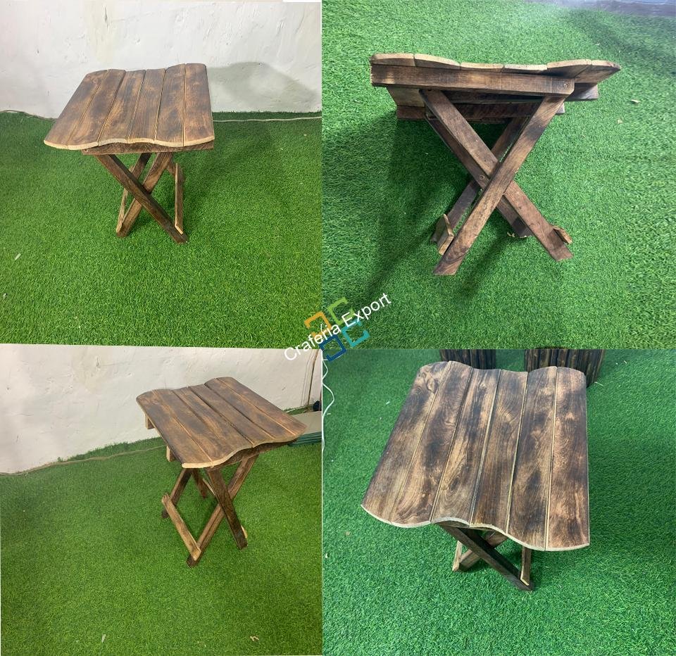Solid Wood Square Folding Table Ideal Coffee Table Garden Table Home Decor - Image 7