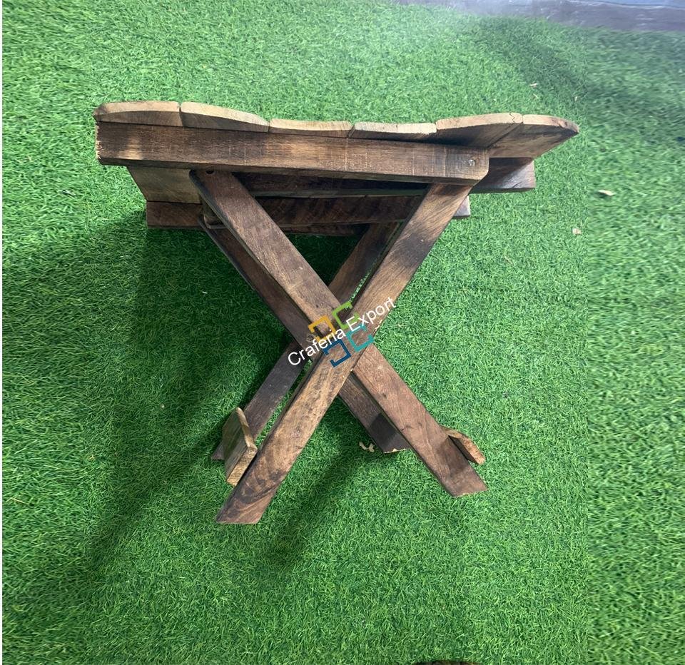 Solid Wood Square Folding Table Ideal Coffee Table Garden Table Home Decor - Image 4