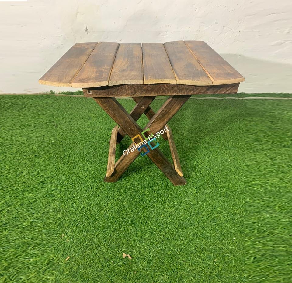 Solid Wood Square Folding Table Ideal Coffee Table Garden Table Home Decor - Image 5