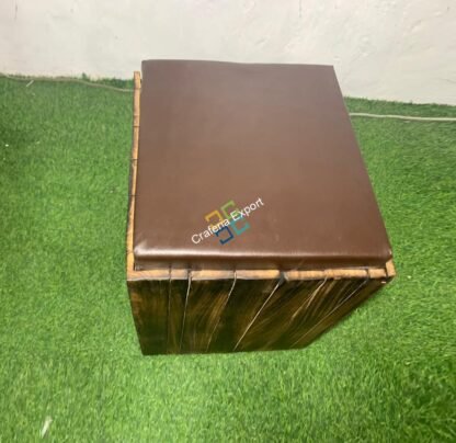 Handmade Wooden Square Shape Furniture Coffee Stool for Home ,Hotels,Gardens Decor|Storage Stool - Image 3