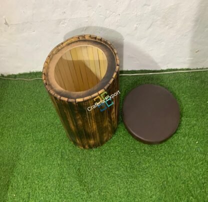 Round Wooden Storage Stool Coffee Ottomans for Home, Cafe, Balcony, Resort| Bedside Furniture - Image 4