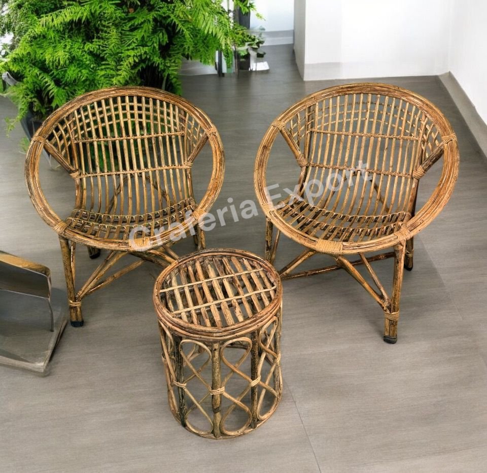 Wooden Cane (Rattan, Bait) Chair for living room/ balcony/ office | Bamboo Chair with oval Shaped indoor outdoor - Image 2