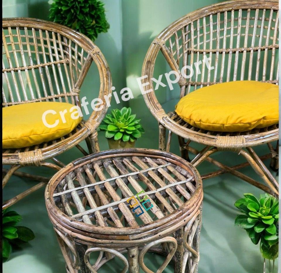 Wooden Cane (Rattan, Bait) Chair for living room/ balcony/ office | Bamboo Chair with oval Shaped indoor outdoor - Image 3