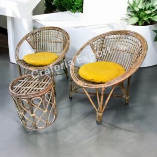 Wooden Cane (Rattan, Bait) Chair for living room/ balcony/ office | Bamboo Chair with oval Shaped indoor outdoor