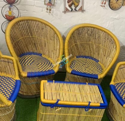 Classic Mudda Bamboo Chair (Set of 2) in Multi Color Extra Large Size | Indoor Outdoor Furniture - Image 6