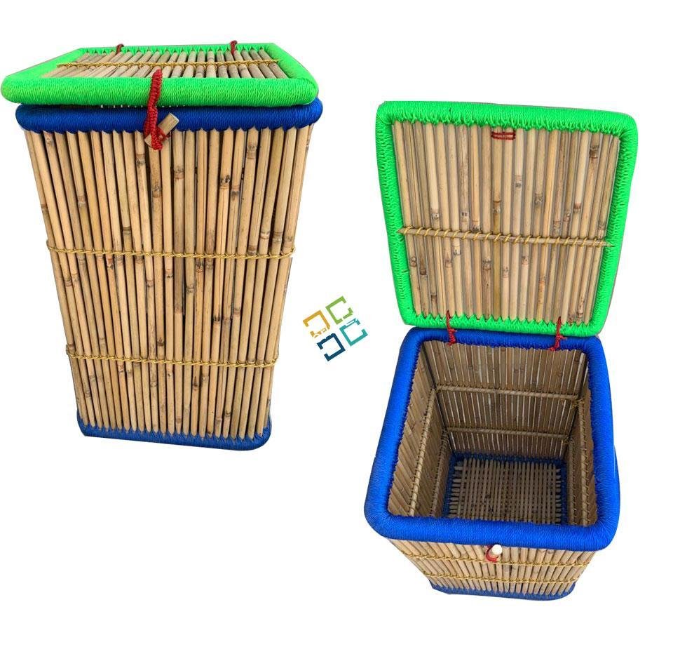 Bamboo Laundry Stool/Storage Basket (Large Size) - Image 6