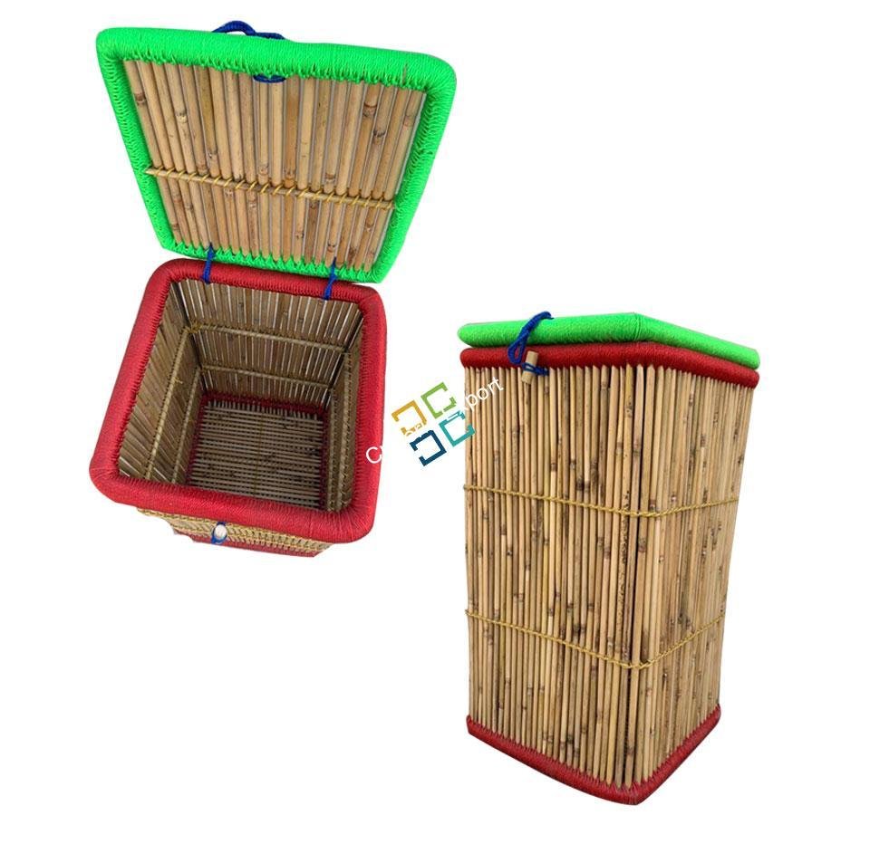 Bamboo Laundry Stool/Storage Basket (Large Size) - Image 5