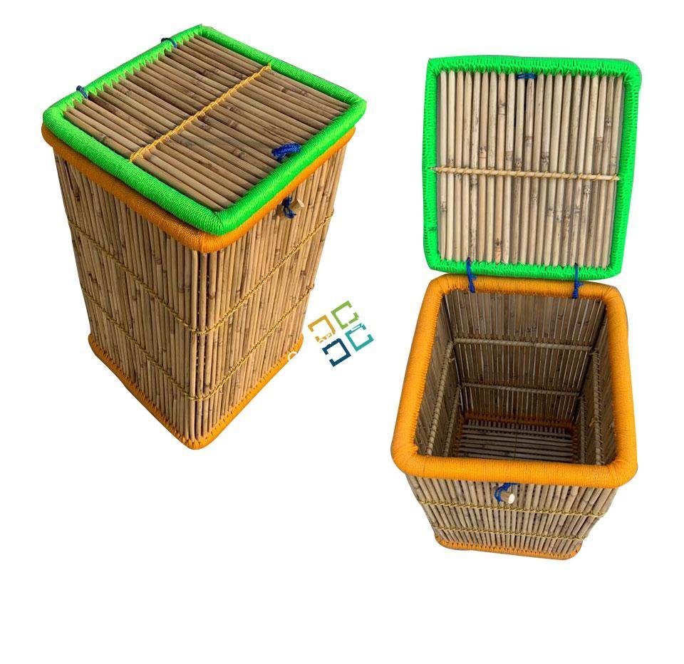 Bamboo Laundry Stool/Storage Basket (Large Size) - Image 7