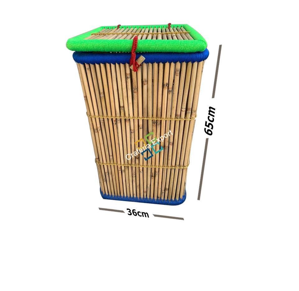 Bamboo Laundry Stool/Storage Basket (Large Size) - Image 3