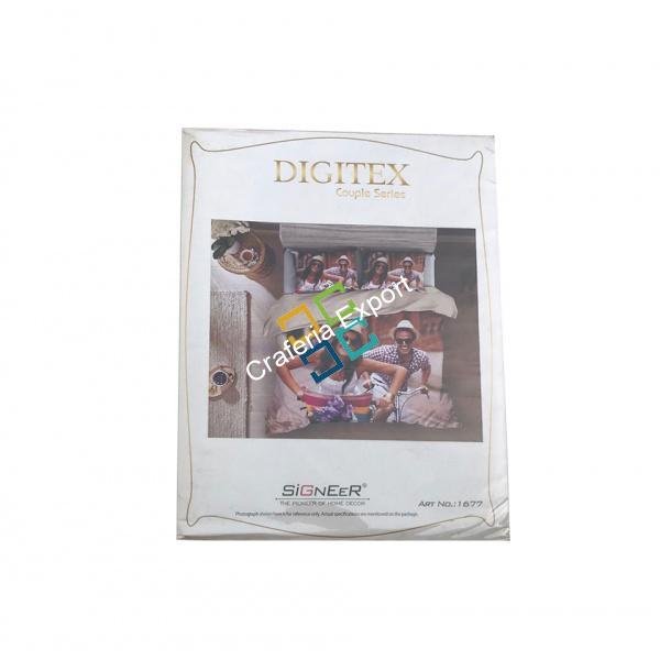 Couple printed double bedsheet with matching pillow cover (set of 2) - Image 2