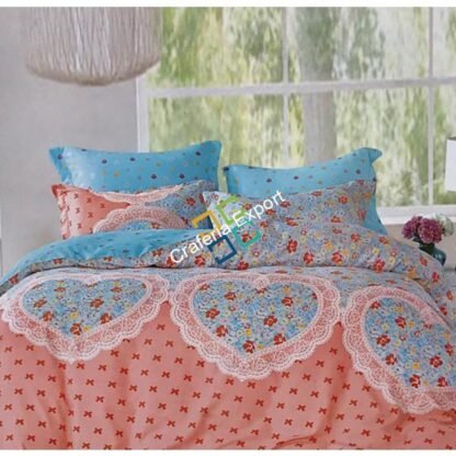 Chic printed cotton two single bedsheet with two pillow cover