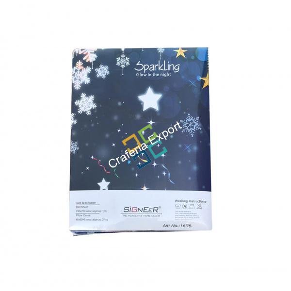 Flowery print design cotton double bedsheet with 2 pillow cover - Image 3