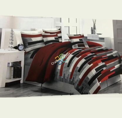 colorful stripes of horizontal print made Double bedsheets (Two Pillow covers)