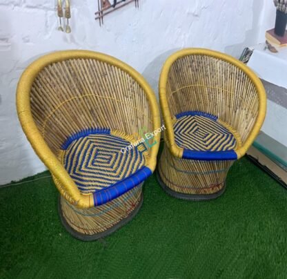 Classic Mudda Bamboo Chair (Set of 2) in Multi Color Extra Large Size | Indoor Outdoor Furniture - Image 4
