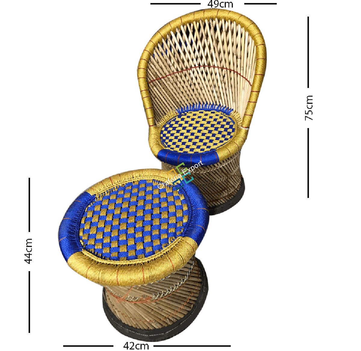 Mudda Bamboo Chair With Stool for Sitting/Relaxing/Outdoor/Indoor Use (Set of 2) - Image 5