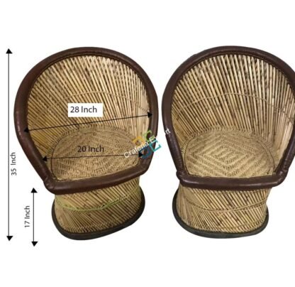 Brown Mudha bamboo chairs set of 2 (xl Size) - Image 2