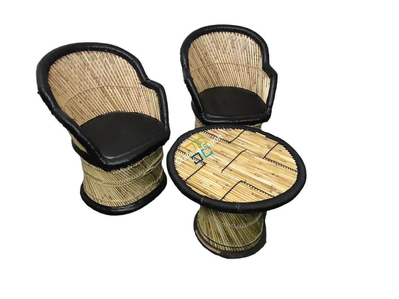 Bamboo Black Round Handmade table for Living Areas ,Garden , Hotels and Restaurants - Image 3