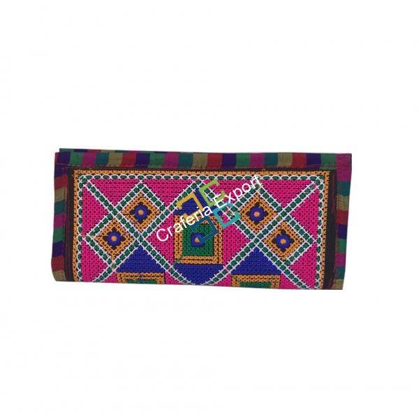 Jaipuri Embroided Stylish Zipper Wallet/Clutch For Women & Girls