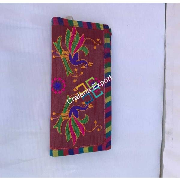 Traditional Jaipuri Peacock Print Embroidered Wallet / Clutch for Girls / Women - Image 4