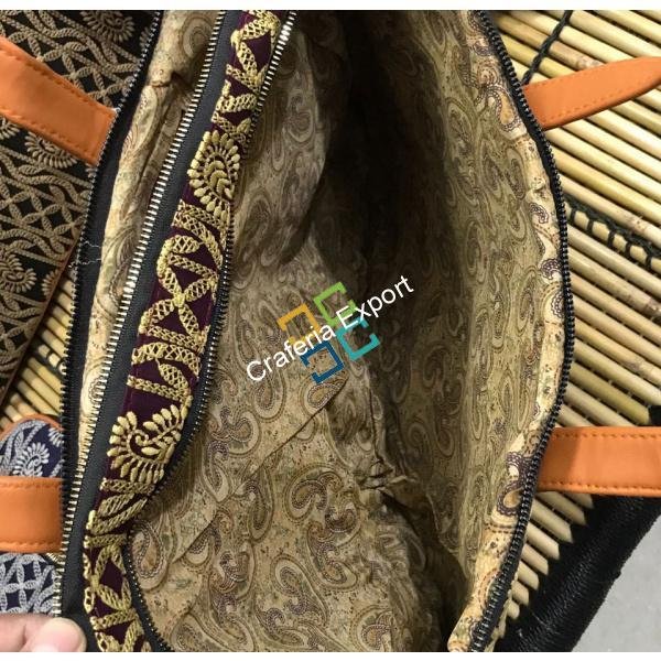 Traditional Chikankari Designed Handbag/Laptop Bag - Image 2