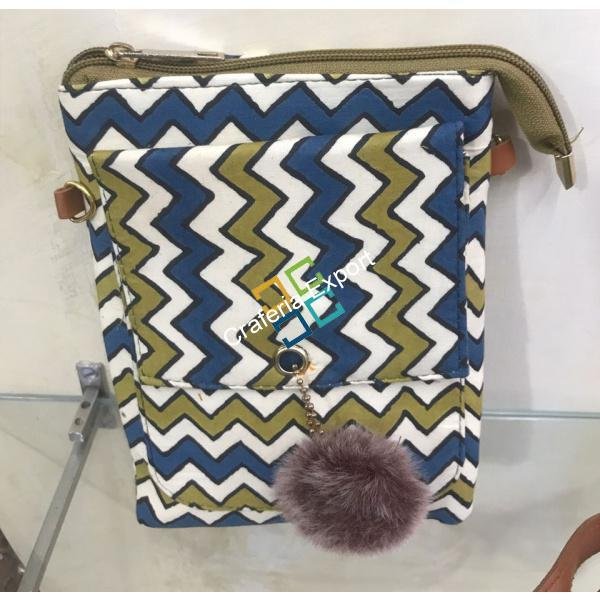 Stylish Cotton Printed Slingbag / mobile pouch - Image 4