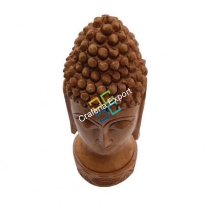 Wooden  Buddha Head Statue - Image 2