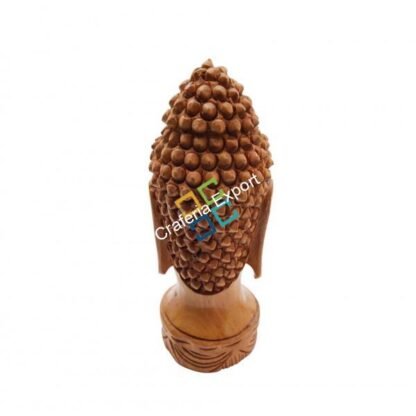 Wooden  Buddha Head Statue - Image 3