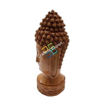 Wooden  Buddha Head Statue - Image 4