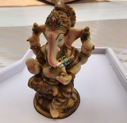 White Marble Ganesh Showpiece  home decor Indian God beauty - Image 4