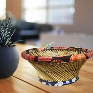 Mini Basket handmade with bamboo stick for decor-maroon