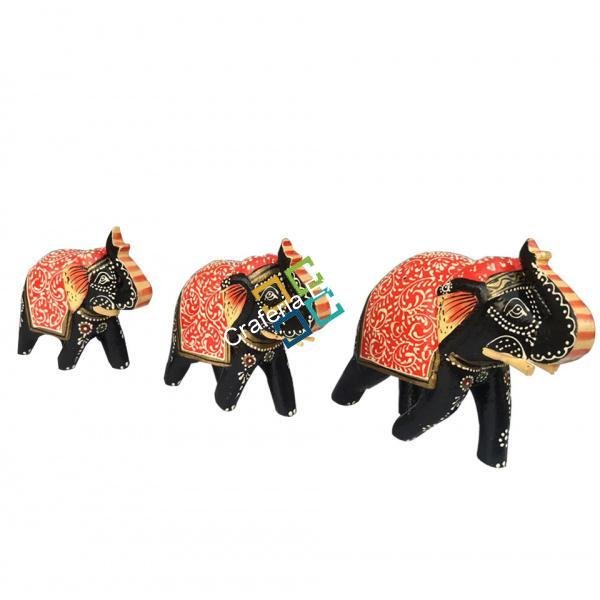 Handcrafted Art work Showpiece Elephant for home decor/Gifts ( pair of 3)