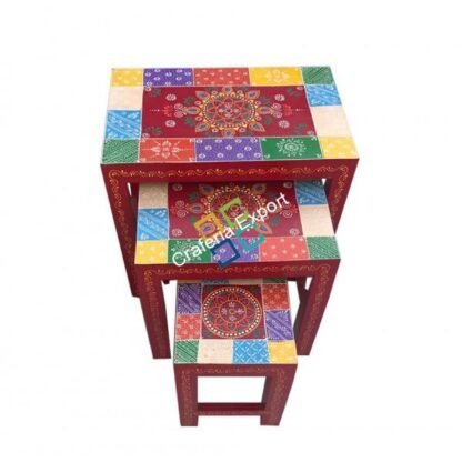 Rajasthani Decorative Table (Set of 3) - Image 2
