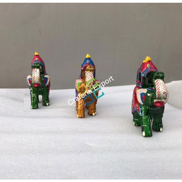 Elephant Paper Mache Decorative Showpiece for Home Decor/Gift (Set of 3) - Image 4