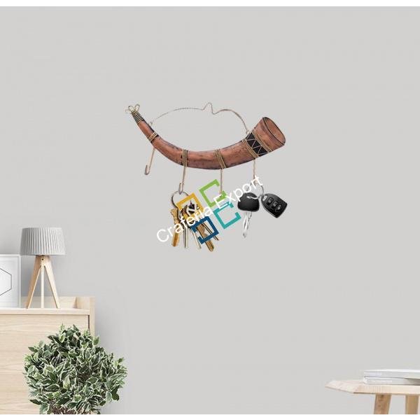 Antique Wall Hanger trumpet key holder entrance home - Image 4