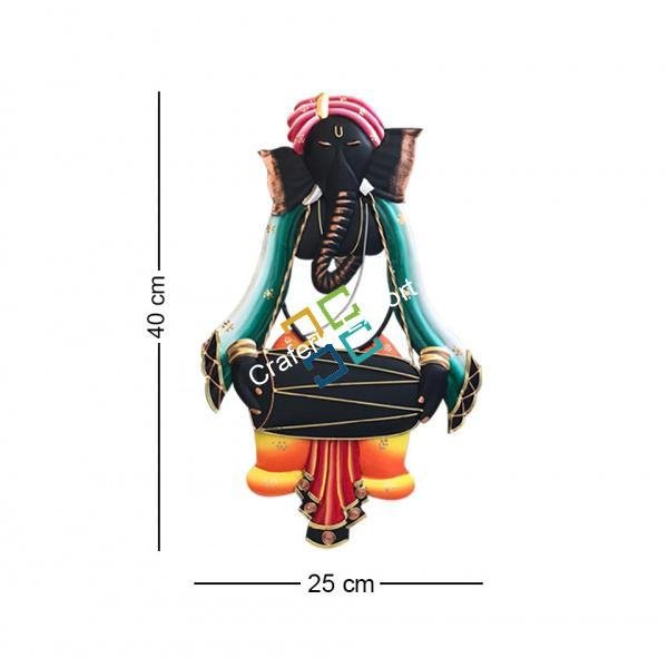 Unique Wall art hanging Showpiece of ganpati with Dholak for wall decor/gift purpose - Image 4