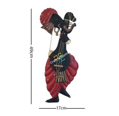 Antique Lord Ganesha with Guitar showpiece wall hanging/wall mount - Image 3