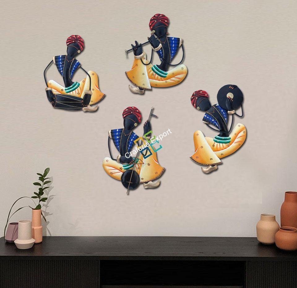 Excellent handicraft home decor showpiece Indian Rajasthani style (set of 4 pcs)