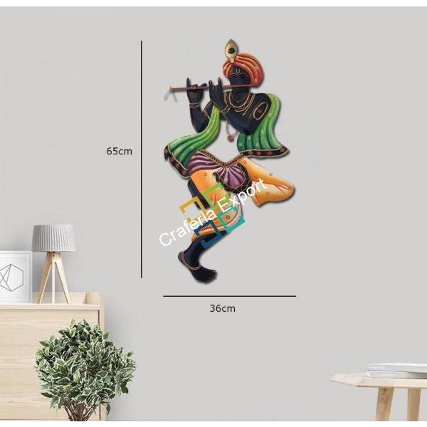 Beautiful Art lord krishna playing flute wall hanging showpiece for home decor/gifts item - Image 2