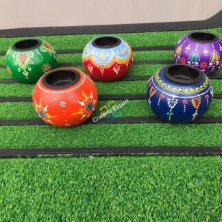 Wooden Candle Holder round shaped for home decor (set of 5)