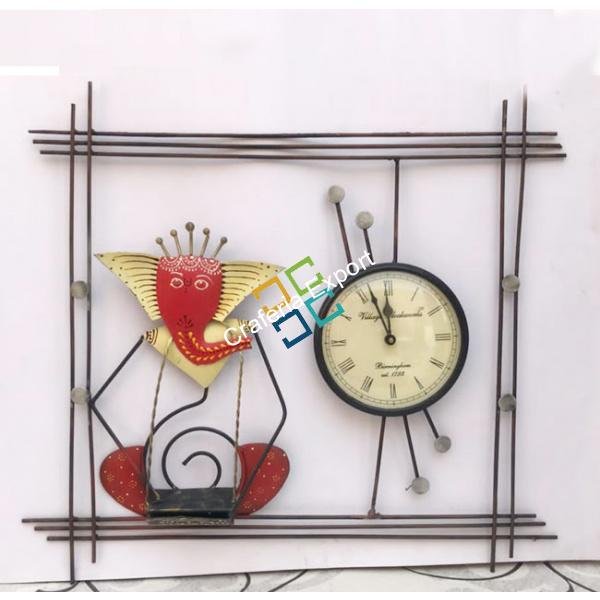 Vintage Antique ganesh ji with wall clock frame/wall hanging showpiece - Image 4