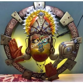Hanuman ji Wrought Iron Wall Hanging with LED