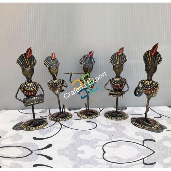 Indian tribal men musical set showpiece (set of 5) - Image 3
