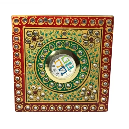 Handmade Marble Mobile Stand with Decorate Clock