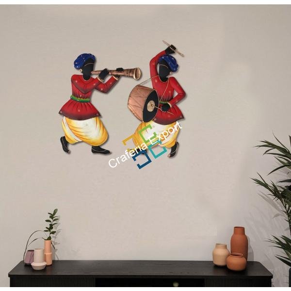 Indian Rajasthani Musician wall hanging / Wall Art Decor set of 2