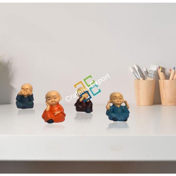 Baby Monk Buddha Idols showpiece for decor /gift (set of 4)