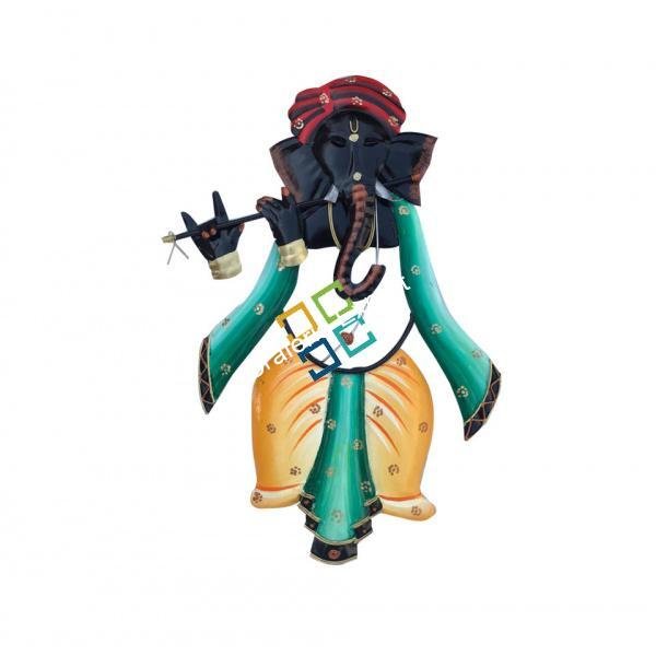 Ganesha Playing with muscial Instrunment wall hanging showpiece for interior Decoration / Gifts - Image 3