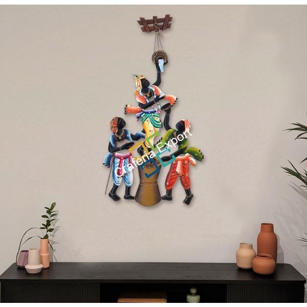 Beautiful Krishna Makhan Chor Wall Hanging Showpiece for home Decoration - Image 3