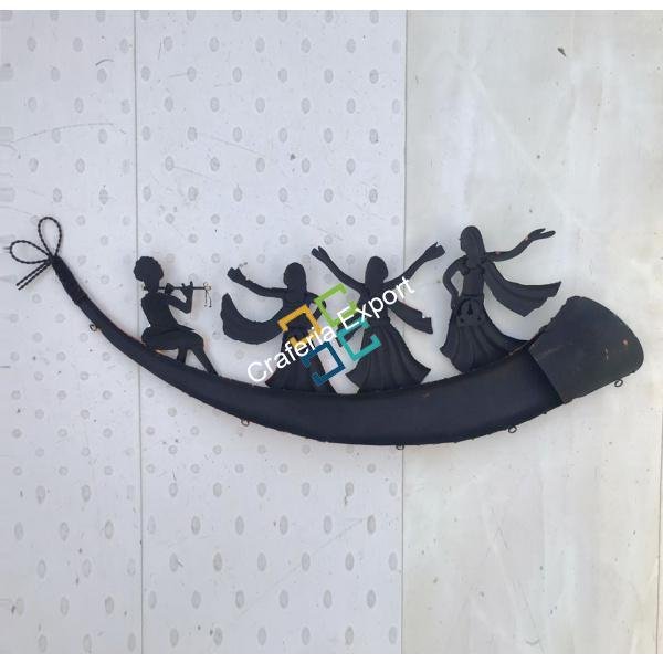 Vintage Tribal Trumpet 4 People dancing wall hanging for decoration/Gifts Option - Image 2